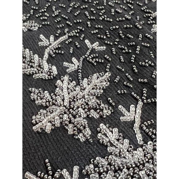 Talbots black beaded silk and cashmere blend snap up cardigan size petite - Picture 12 of 12